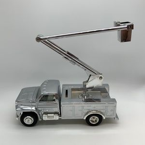 Vintage ERTL Bellsouth Ford Utility Truck Silver Chrome Bank Die Cast with Key